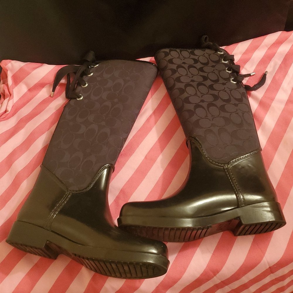 NWOT Coach Tristee Tall Rain/Riding Boot - Picture 4 of 5